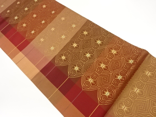 抽象模様織出し袋帯